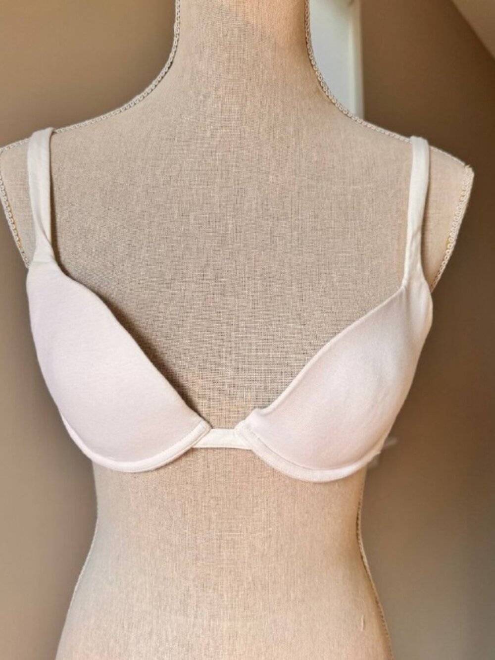 LA PERLA Padded Cotton Blend and Cotton Lined Cups Underwire Bra in White – Size